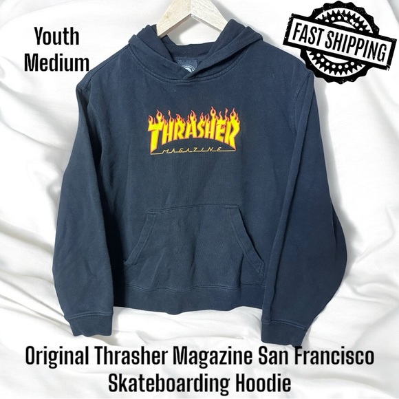 Thrasher Magazine San Francisco Pullover Hoodie y2k Youth Medium FAST SHIPPING! - Picture 1 of 4